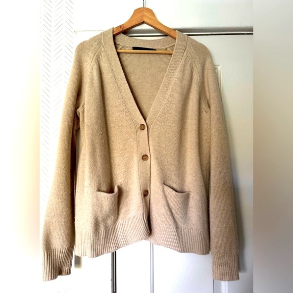 Jenni Kayne Cashmere Stanford Cardigan Oatmeal - Size Large - Picture 9 of 13